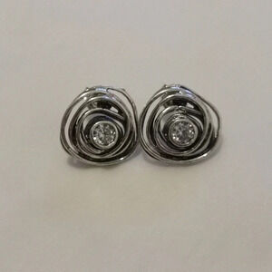 ✨ Abstract Sterling Silver Swirl Stud Earrings ✨